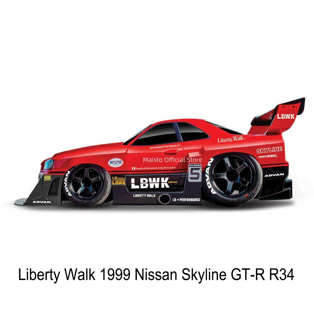 Maisto 1:64 1999 Nissan Skyline Gt-r R34 R 34 Estático Modelo de Carro em Liga Pequena Peça de Coleção e Exibição