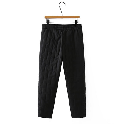 Plus Size Winter Thickened Slimming Warm down Cotton Pants Large Size Casual Trousers for plus Size Women Harlan Style Drawst...
