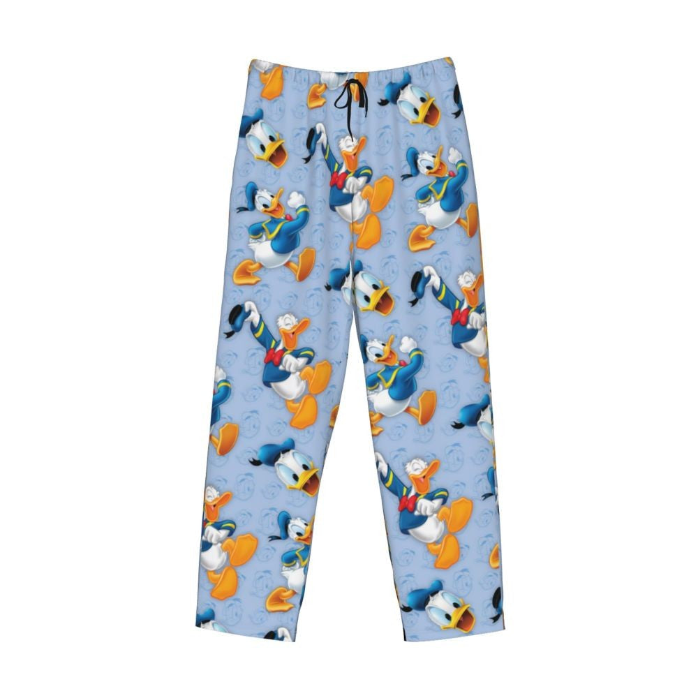 Custom Print Mickey Mouse Donald Duck Pajama Pants Men Sleep Sleepwear Bottoms with Pockets