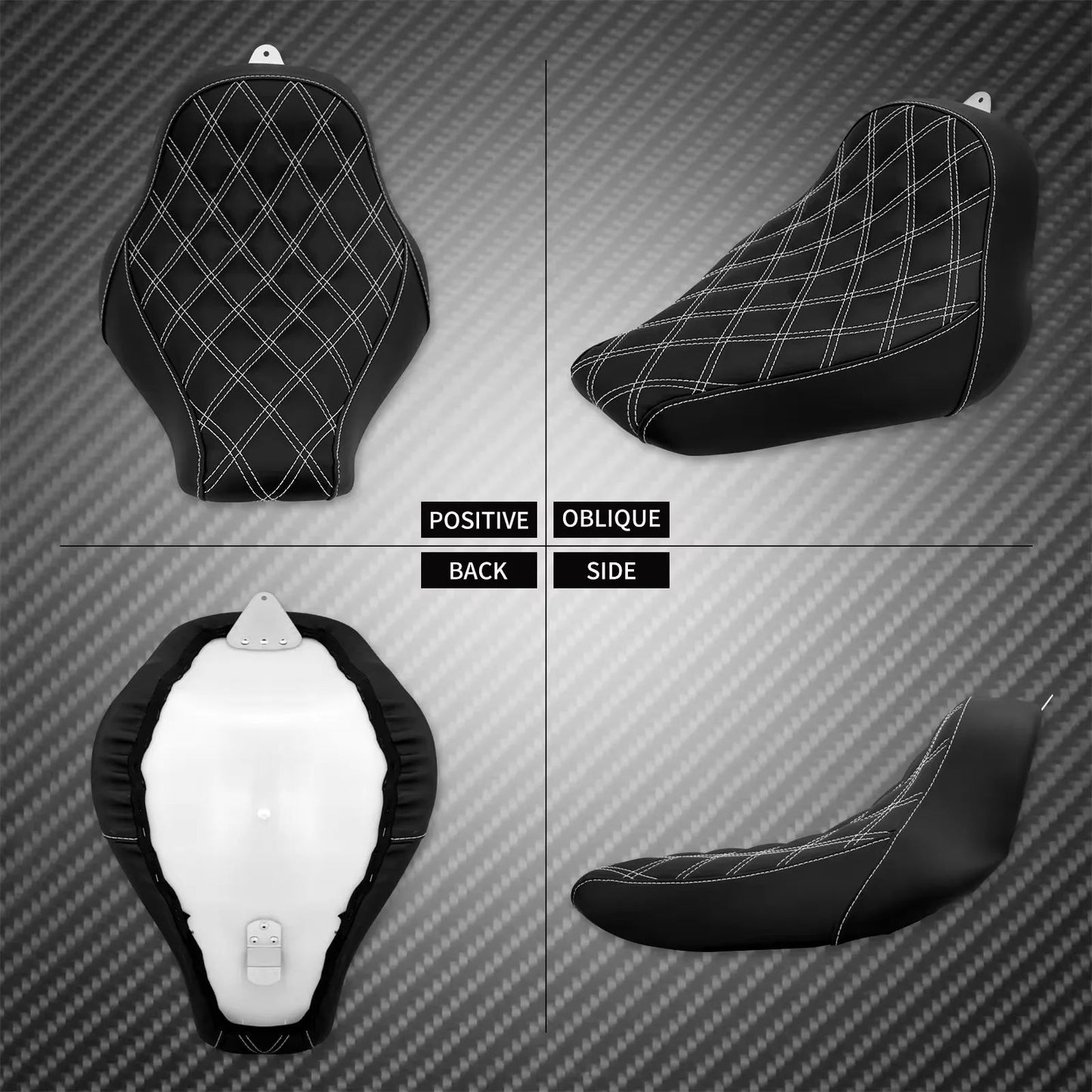 Motorcycle Driver Front Solo Seat With Rear LED Fender Light Mudguard Set For Harley Softail Breakout For Fat Boy FXDR 2018-2023