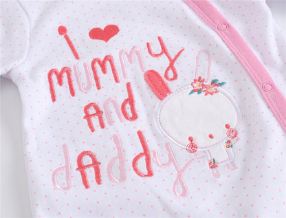 3 Pcs/lot 100% Cotton Baby Girls Clothes Set 0-12M Long Sleeve Newborn Boy Rompers Spring Autumn Carton Print Jumpsuit