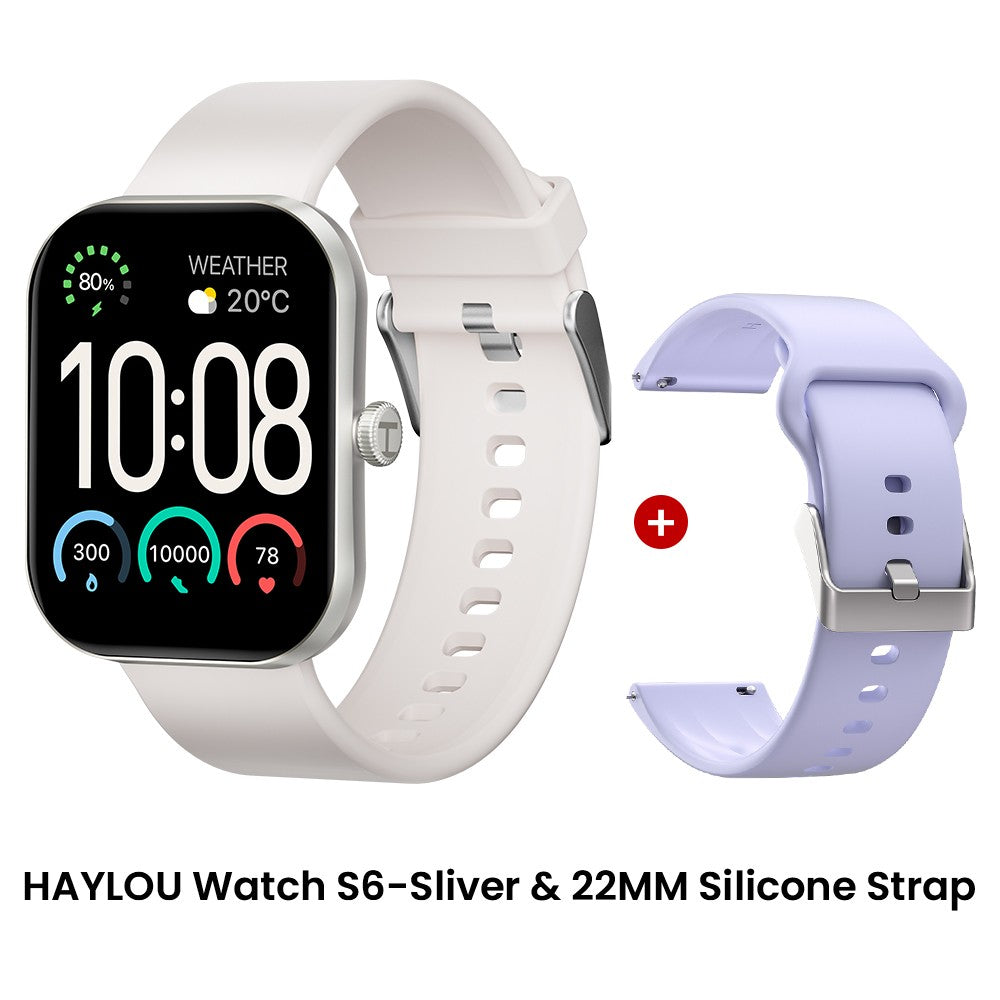 Smartwatch HAYLOU Watch S6 Tela HD de 2,01" Smartwatch Chamadas de Voz Bluetooth Monitoramento Fitness à Prova D'Água IP68