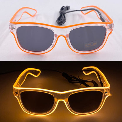 1PC Light Up LED Glasses Glow Sunglasses EL Wire Neon Glasses Glow in The Dark Party Supplies Neon Party Favors for Adults