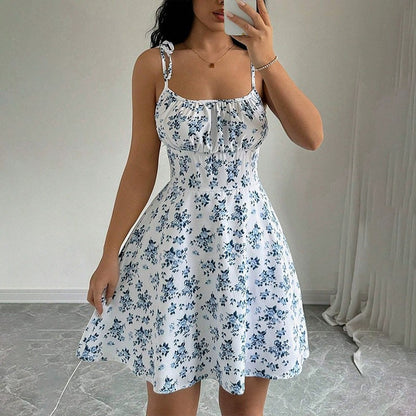 Women's Summer Floral Spaghetti Strap Beach Short Dress,Womens Dresses,Woman Clothing,Woman Clothes,Sundress,New in Dress 2025