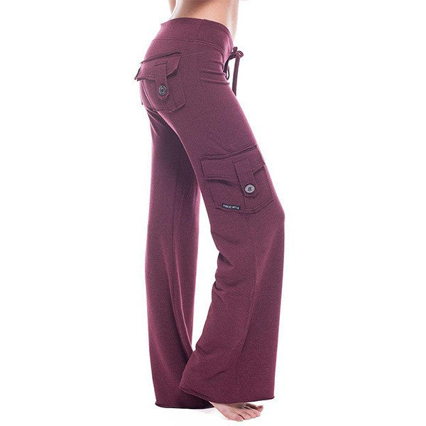 Cargo Pants Women Pants Strong Elastic Wide Leg Female Cargo Pants Pockets Solid Color Elegant Plus Size Flare Workout Trousers