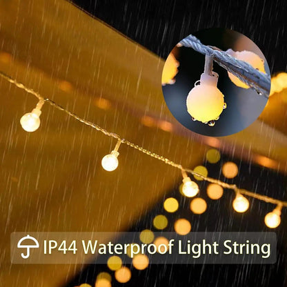 10M 80LED USB Ball String Lights Globe Fairy Lights Waterproof Garland Lights Warm White for Outdoor Wedding Party Garden Home