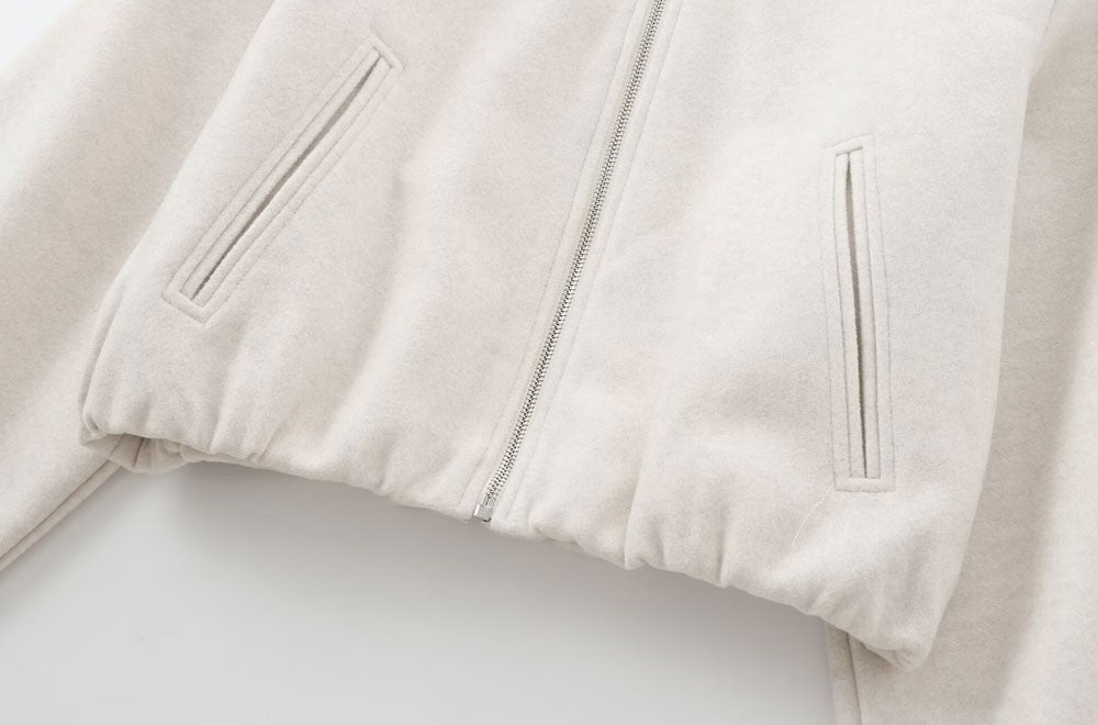 Oversized Soft Bomber Jacket for Women, Long Sleeve Coat, Front Zipper, Female Outerwear, Chic Tops, Fashion