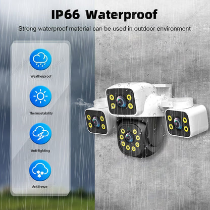 IPC360 Home 6K UHD Outdoor WiFi IP Camera 12MP Triple Lens with AI Human Detection 4K Auto Tracking for CCTV Security Monitoring