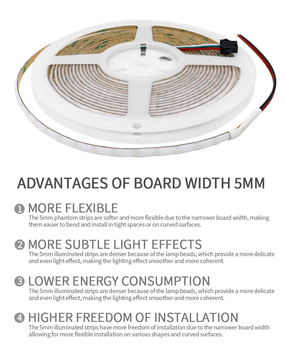 WS2812B Individually Addressable COB LED Strip 60 100 160Led/M High Density Flexible 5mm/10mm WS2812 RGBIC COB Light DC5V