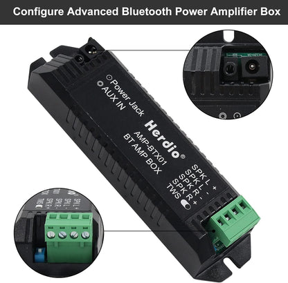 Alto-falantes Bluetooth marinhos à prova d'água Herdio 4" 100W para serviço pesado, montados em superfície para trailer, minicarregadeira, quadriciclo, UTV, RZR, carrinho de golfe