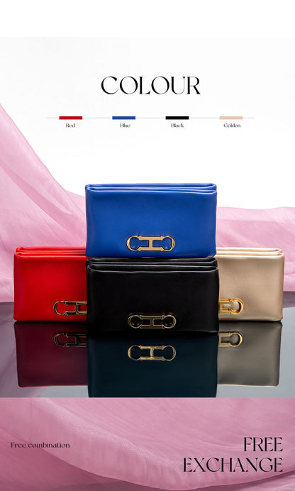 Fashionable Luxury Design 2024 Women's Solid Color Rectangular Handbag Business Party Letter Design Card Bag