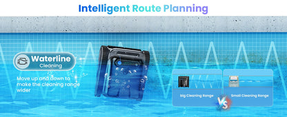 2025 Upgraded Y50 Auto Swimming Pool Cleaner Powerful Cordless Robotic Cleaner with 4 Motors Self-Parking for Above Ground Pools