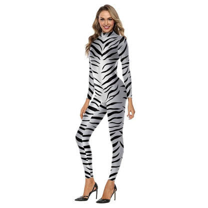 Halloween Animal Jumpsuit Snake Cosplay Costume Tiger Bodysuit Spandex Jumpsuit Party Carnival Stage Performance Dress Up