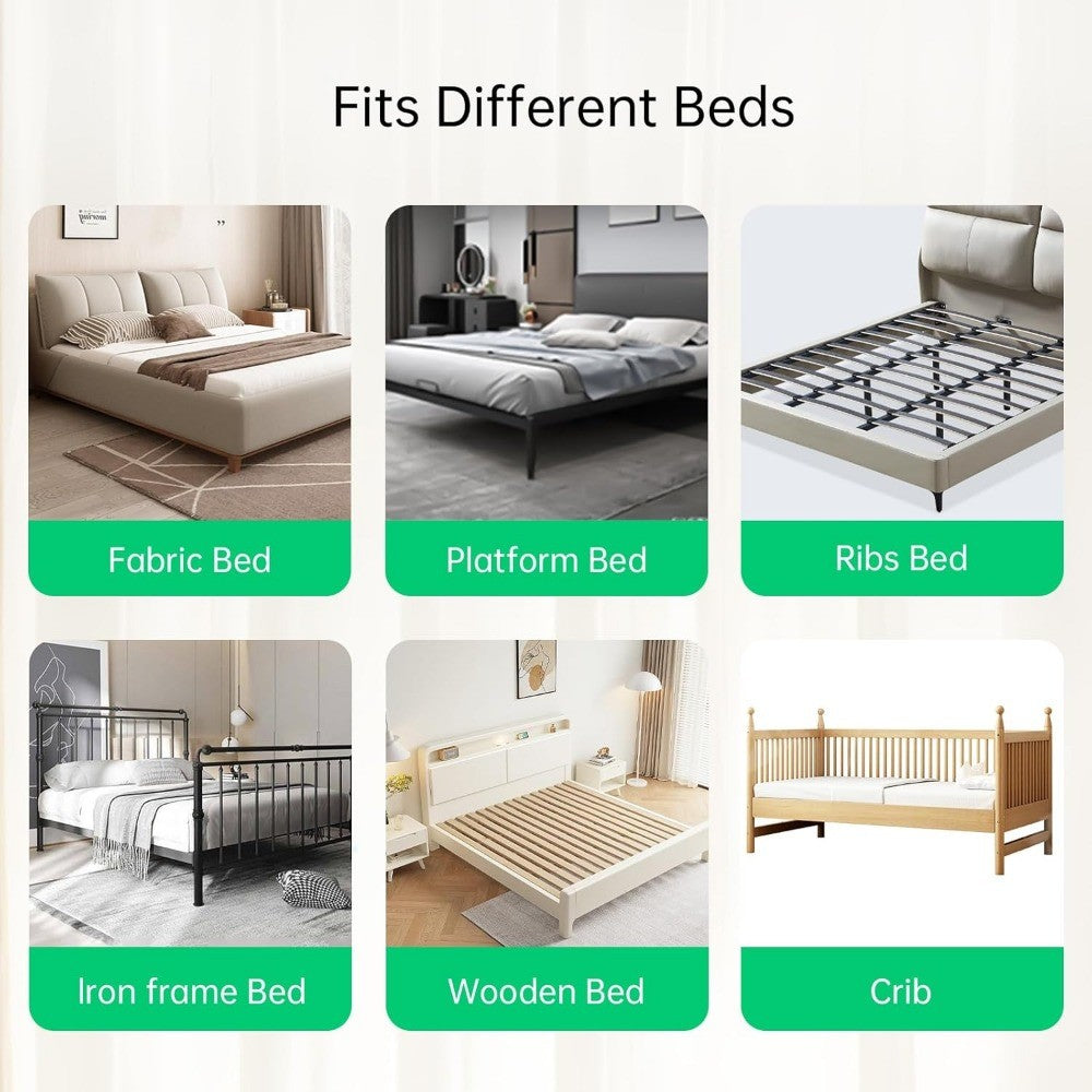 Toddler Folding Bed Rail with Enhanced Safety Anchors, Suitable for Bunk, Full, Queen, King, and Twin Beds (White)