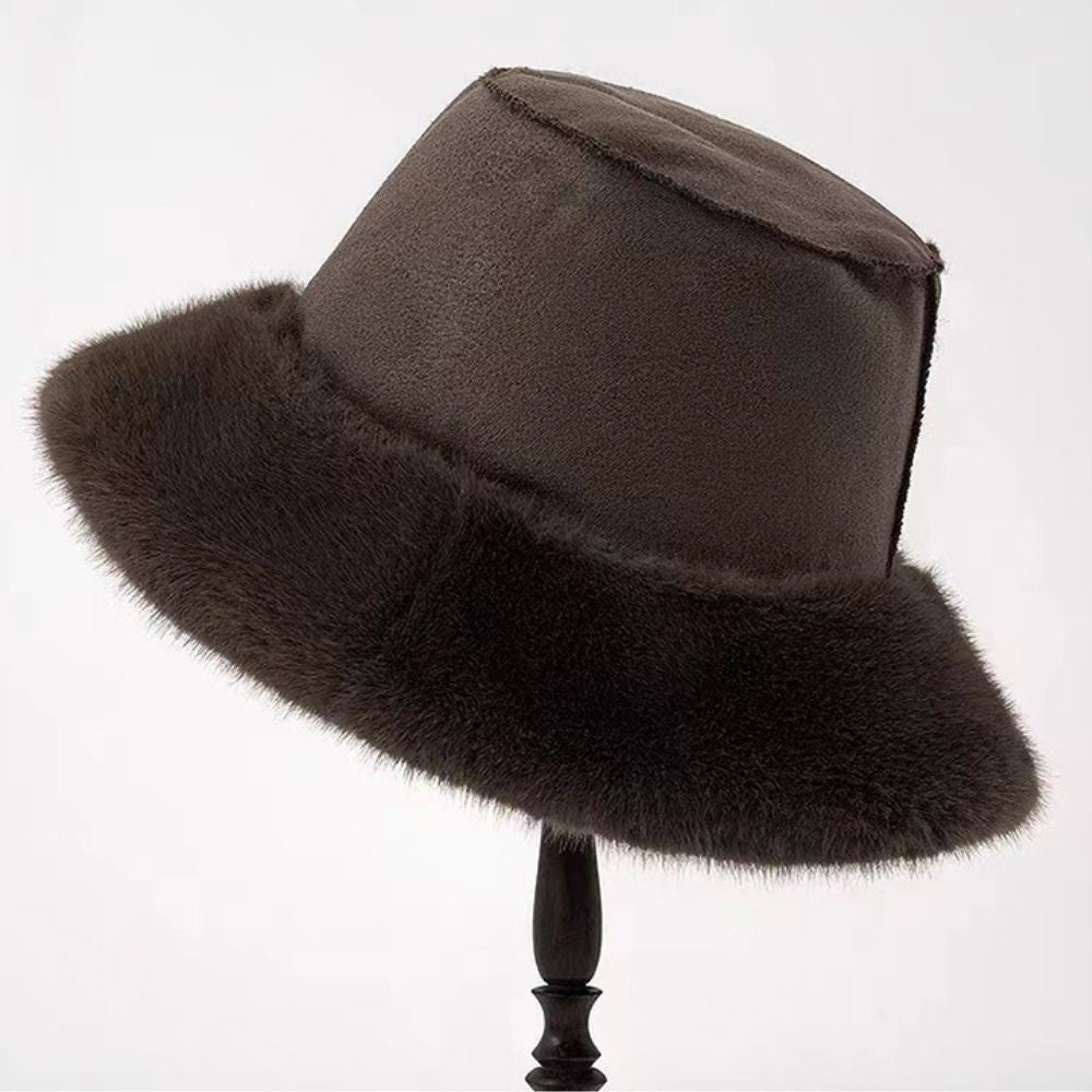Hot Sale Fluffy Faux Fur Bucket Hats Women Warm Thick Plush Winter Hat Lady Fashion Fisherman Cap Korean Furry Bucket Hat Y2k