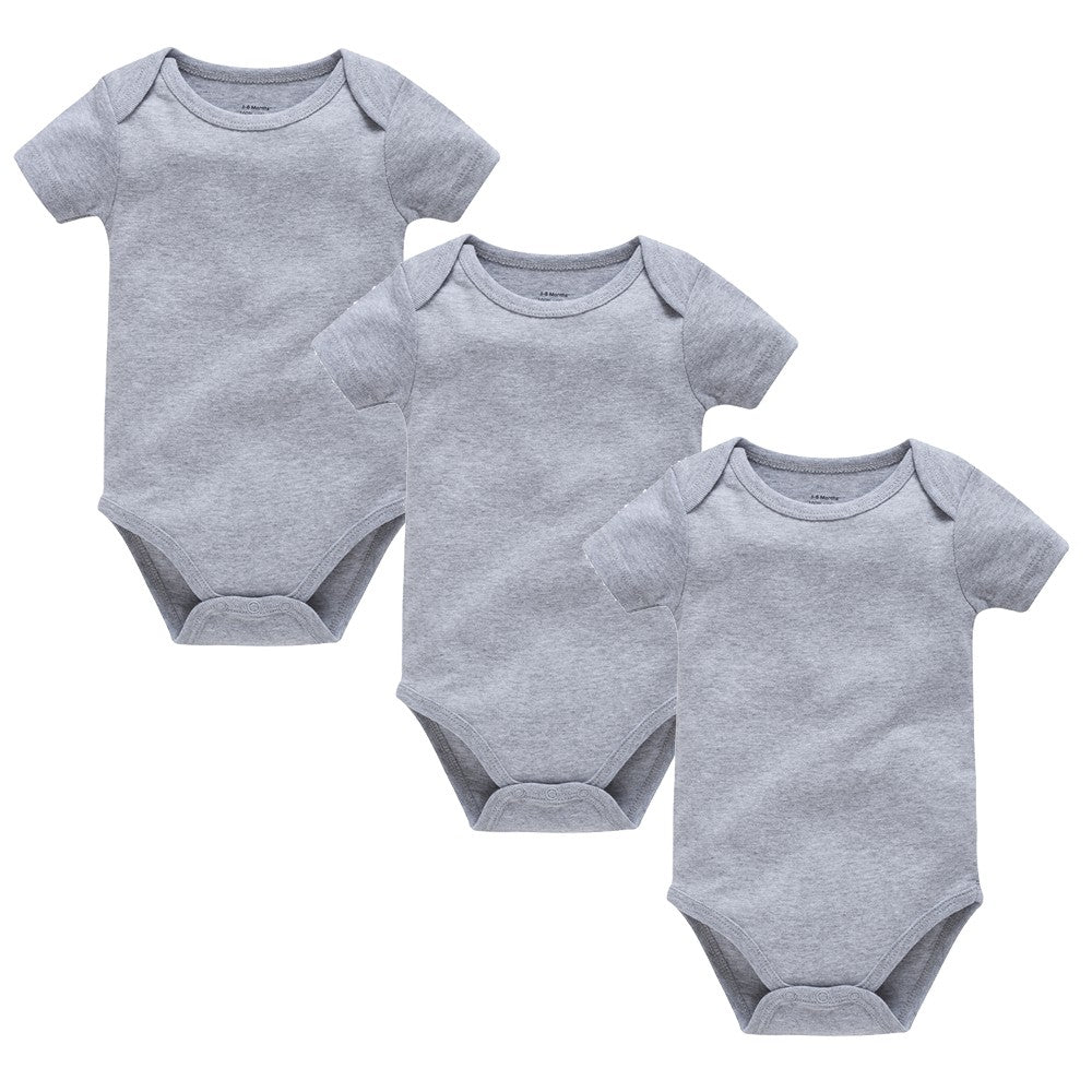 1/3Pcs Baby Boys Clothes 100%Cotton Solid Black Short Sleeve Blank Baby Bodysuits body bebe  Newborn Jumpsuit Plain 0-24 Months
