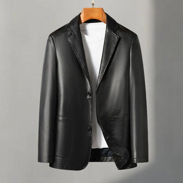 Casual leather suits, genuine leather jackets, men's leather jackets, sheepskin, slimming, large sizes for autumn and winter