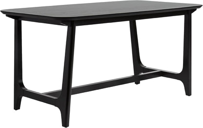 Mid-Century Modern Solid Wood Trestle Base Dining Table, 60 Inch