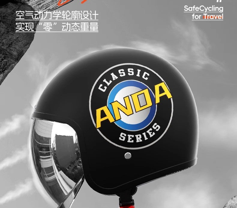 Capacete de motocicleta elétrica AD para homens e mulheres Certificação GB geral Capacete de carro a bateria Capacete meio-aberto de inverno quente
