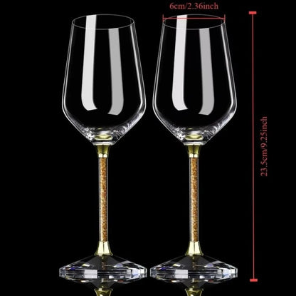 Conjunto 2 Peças Taças de Cristal Luxo Vinho Tinto Copos Altos para Festa Champanhe Flute Copos de Beber