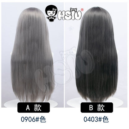 ?HSIU Brand?26 Colors 60cm Long Straight Hair Pink Gray  White purple Black pink Fiber synthetic wig + Free brand wig net