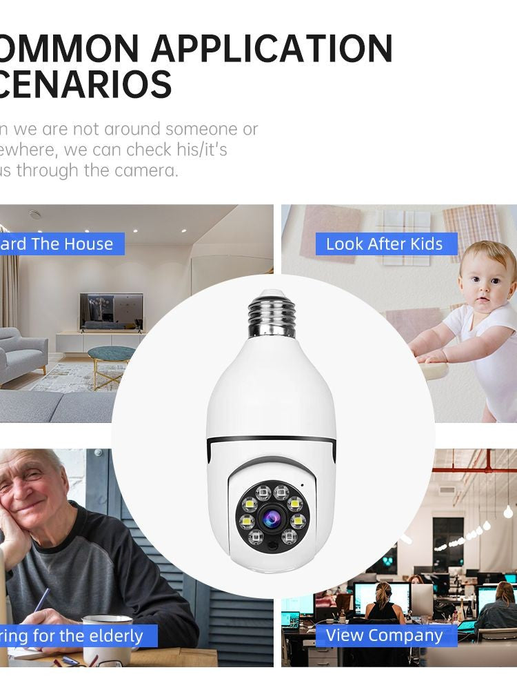 Bulb E27 Surveillance Camera Full Color Night Vision Automatic Human Tracking Zoom Indoor Security Monitor Wifi Miini IP Camera