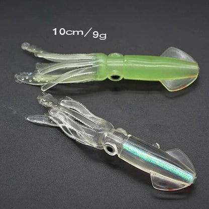 BURLE Luminous Soft Lures Mix Polvo Oleado Saias Macias Lulas Iscas Artificiais Lula Artificial Jig Iscas de Pesca Personalizadas