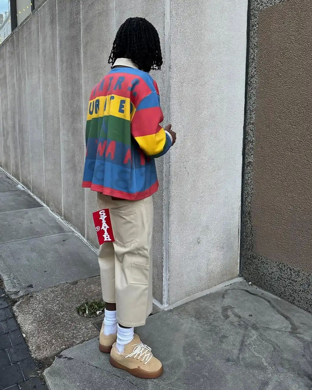 2025 New Street Fashion Cute Letters Dopamine Element Polo Shirt Men's Loose Sports Top Shopping Clothing Exterior Long Sleeves