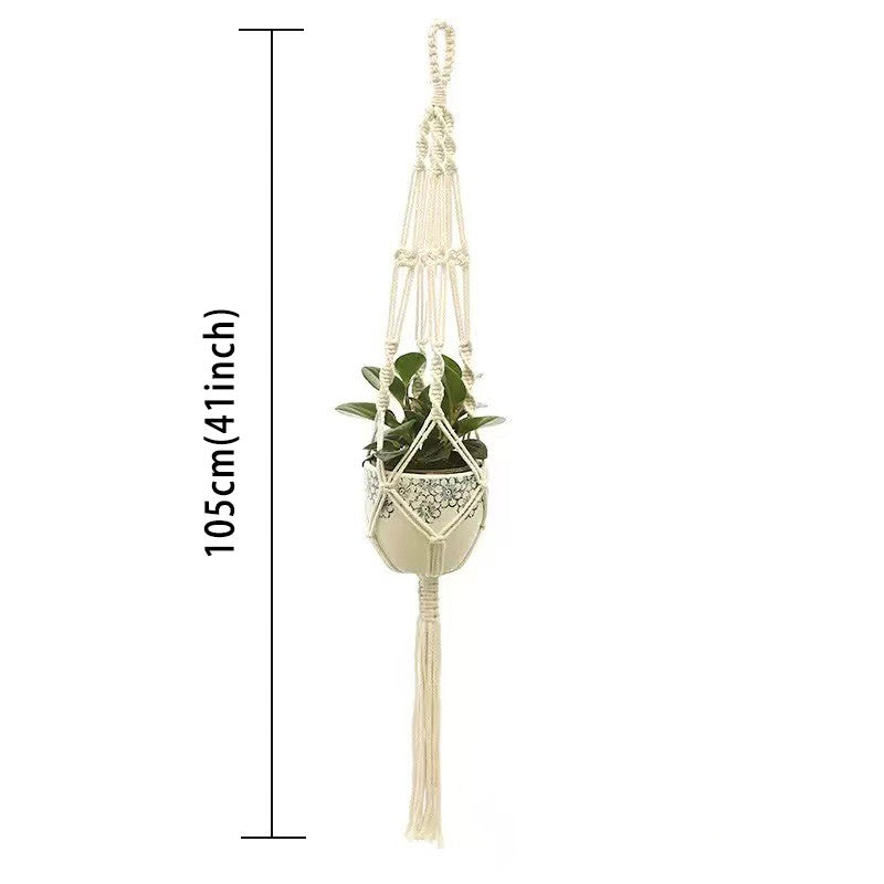 Hanging Plant Handmade Macrame Plant Hanger Flower Pot Planter Hanger Wall Decor Courtyard Garden Hanging Planter Hanging Basket