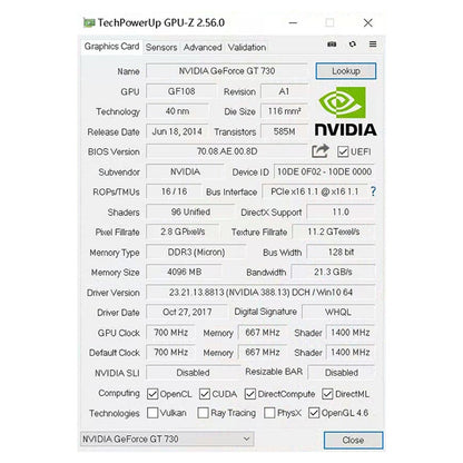 SOYO Graphics Cards NVIDIA GT730 4G GDDR3 128bit Video Card HDMI+DP+DVI For Desktop Gaming Computer Components GPU GT 730