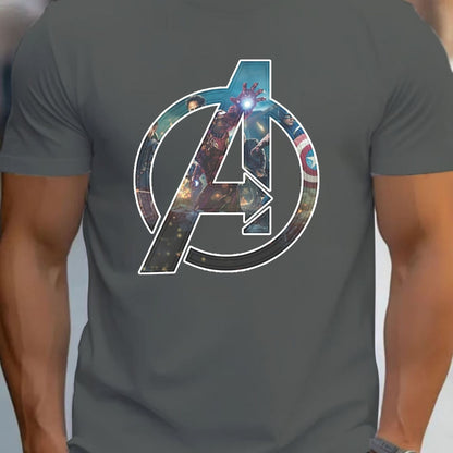 Marvel Tshirt Disney Graphic - Soft Cotton Blend Round Neck Short Sleeve Printed Letter Pattern Casual Summer Top for Men