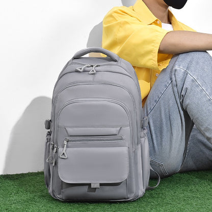 Mochila Multi-camadas Impermeável e Estilosa Oxford de Grande Capacidade Simples para Estudantes, Viajantes e Uso Diário