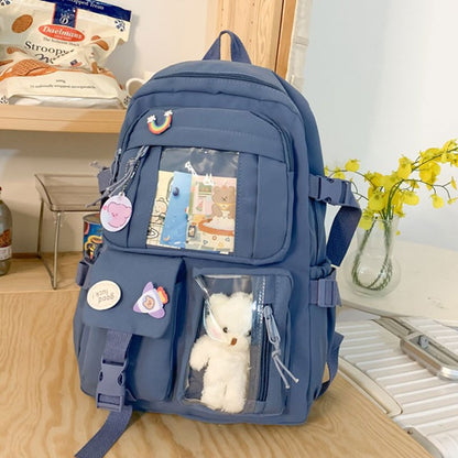 Mochila Feminina Fofa Desenho Animado Moda Adolescente Estudante Mochila Escolar Adorável Bolsa Feminina Mochila Escolar Versátil para Meninas