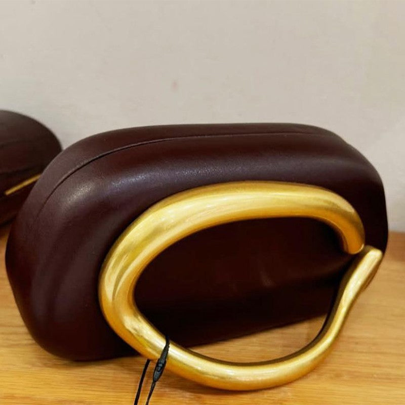 Brand Z Clutch Bag Metal Handle Design Luxury Evening Lipstick Bag Round Box Chain Bag Elegant Woman Shoulder Messenger Bags