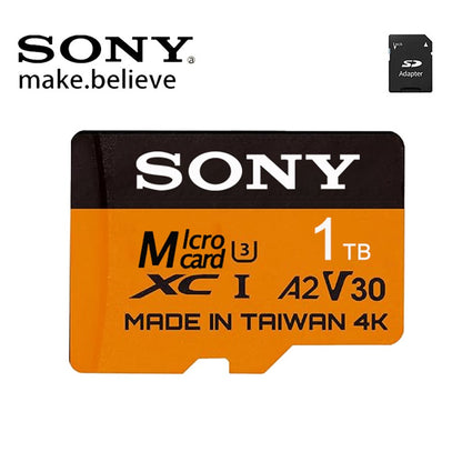 Cartão SD SONY de alta velocidade 2 TB V30 A2 4K 512 GB 256 GB 128 GB Cartão de memória Adaptador Micro TF SD de 1 TB para uso cruzado em smartphone/tablet/PC