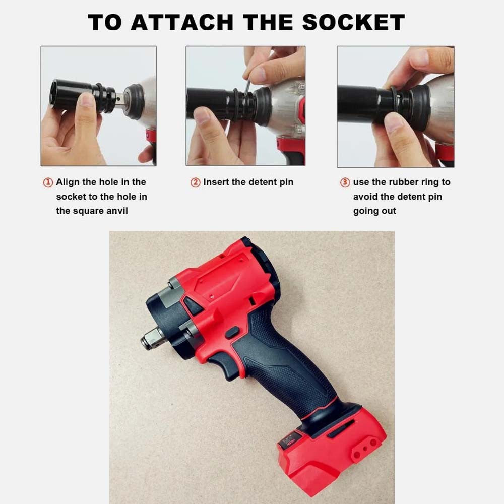 Chave de Impacto Sem Fio 4 Velocidades para Bateria Milwaukee 18V 500N.m 1/2" Chave de Fenda Elétrica Sem Escova para Pneus de Carro Ferramentas Elétricas