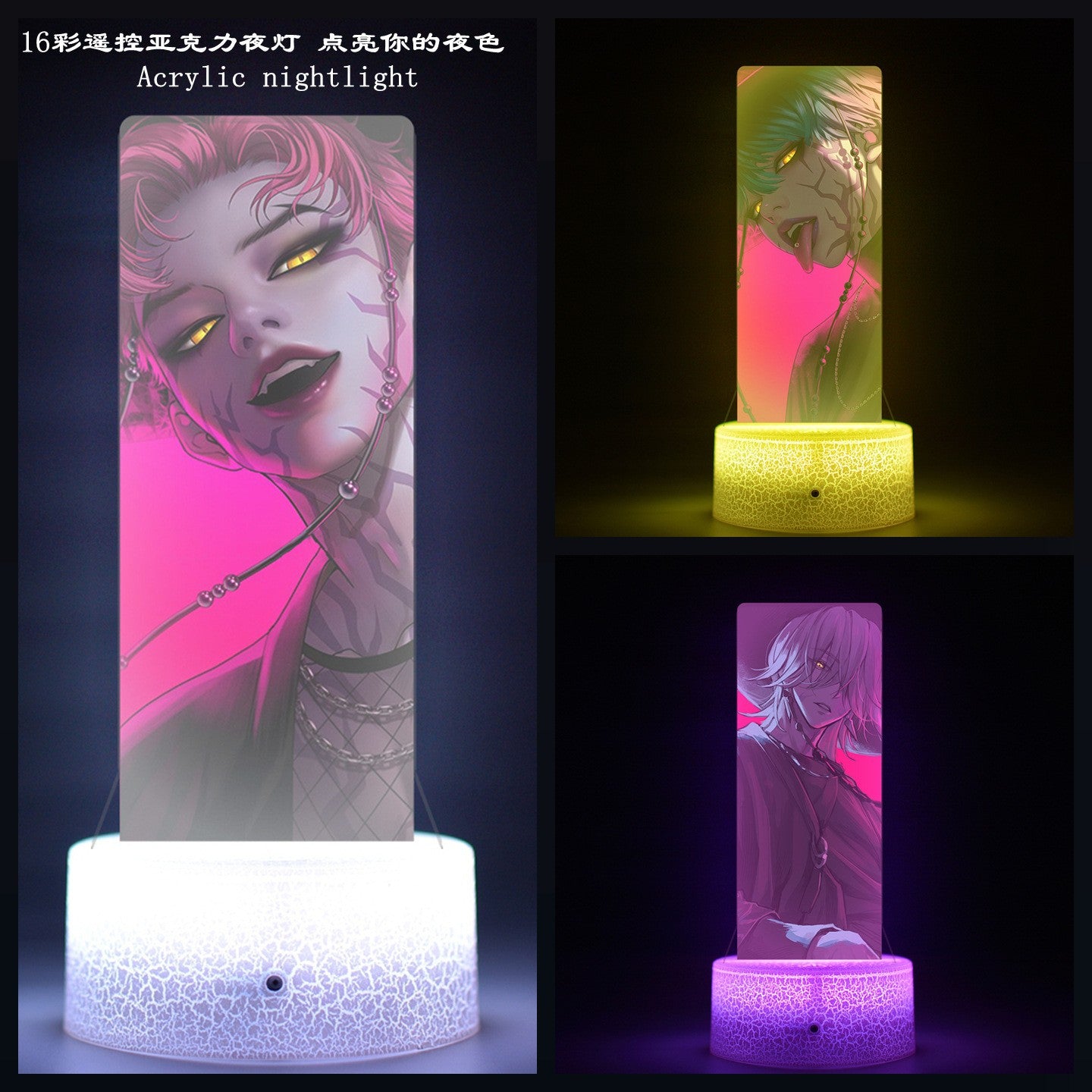 KPop K-POP Demon Hunters Kawaii Zoe Rumi Mira Saja Boys Superstar Monochrome Light Remote Control 16 Color Light Night Light