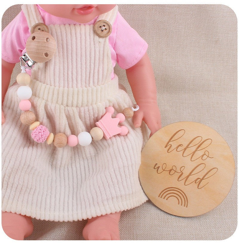 Baby Soother Nipple Clip Infant Dummy Holder Strap Pacifier Chain Silicone Beads for Baby Chew Toy Teether Teething BPA Free