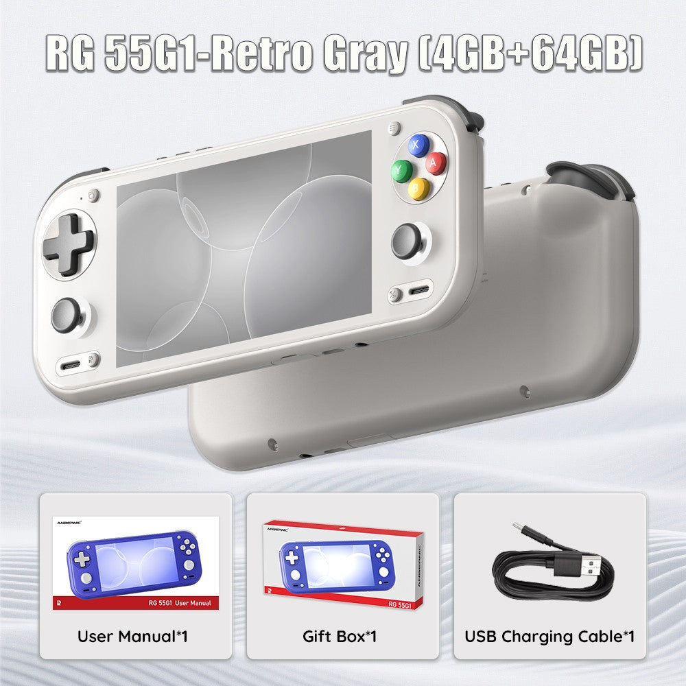 Anbernic RG 55G1 Retro Handheld Game Console Android 14 RG55G1 With 5.5 Inch Touch IPS Screen 3D Hall joystick RGB Lighting