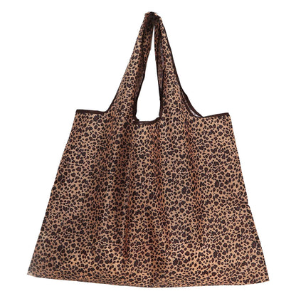 Grocery Tote Bags Leopard Floral Printed Large Capacity Folding Bag for Shopping Environment Grocery Storage Bag Recycle Use