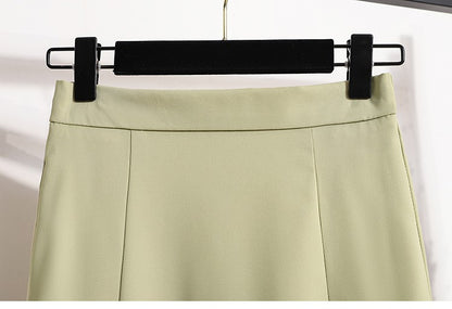 Ladies' Summer High Waist Plus Size Skirts 2026 Mid To Long Flowing Suit Skirt New Style Casual Solid Color A-line Skirt