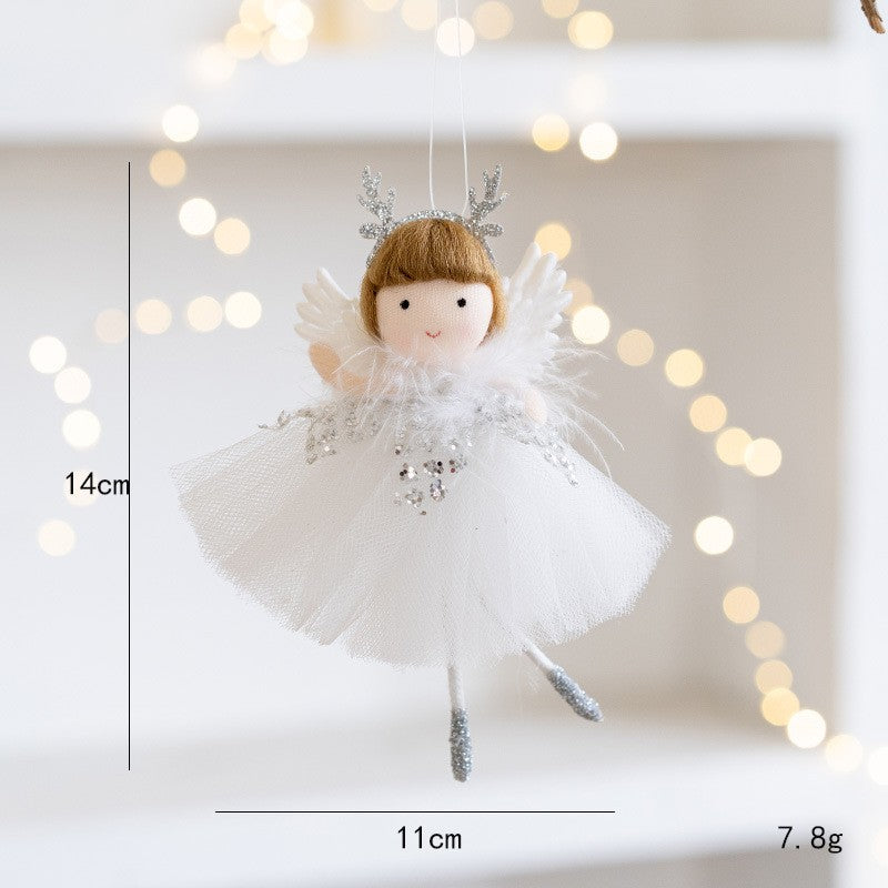 New Christmas Plush Angel Doll Pendant Ornaments Xmas Tree Hanging Decorations For Home Festive Party Decor 2024 New Year Gifts
