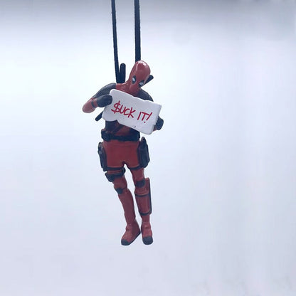 Deadpool Action Figures Ornaments Marvels Anime Car Rearview Mirror Pendant Bedroom Model Doll Hangings Decor Home Classic Toys