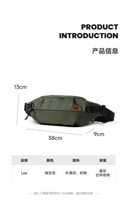 LEE Women Men Oxford Crossbody Waist Bag Waterproof Running Sport Single Shoulder Slingbag Travel iPad Pocket Daily Fanny Pack