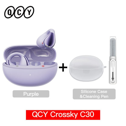 QCY Crossky C30 Ear Clip Earphones Bluetooth 5.4 Wireless Open Ear Sports TWS Earbuds Dual-Connection Headphones