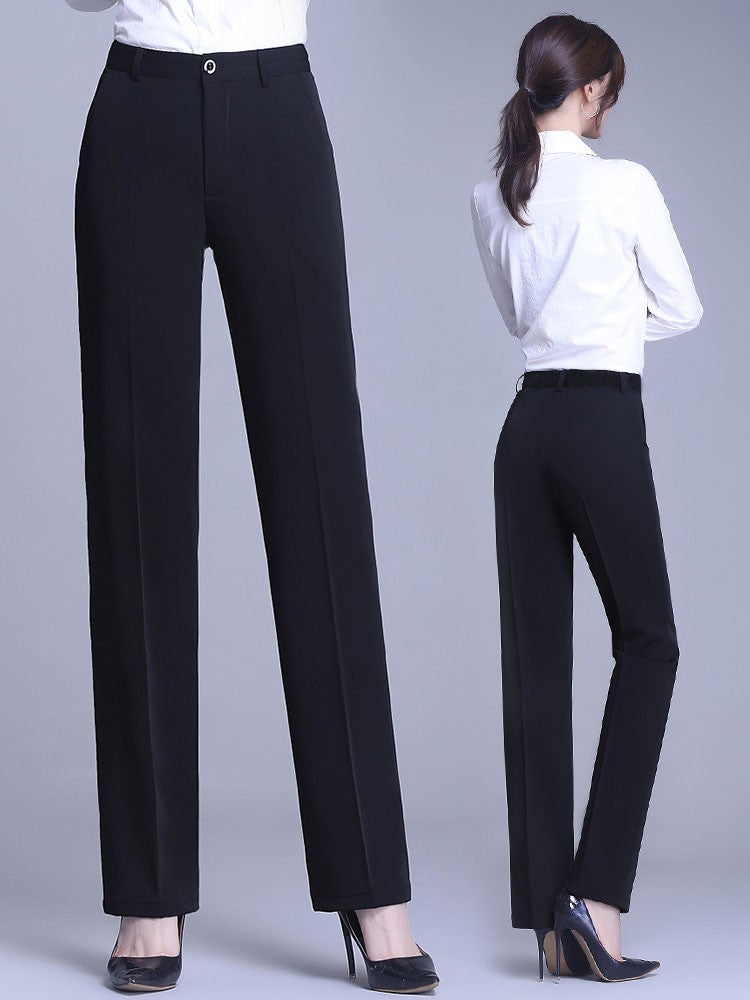 Bla Straight Leg Work Pants Women's Autumn Winter Spring Profional Suit Pants Slimming Formal Long Trousers for Office