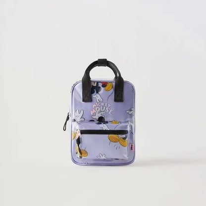Kids Disney Minnie Mouse Doodle Print Children's Mickey Backpack Casual Large Capacity Shoulder Bag Preschool Backpack