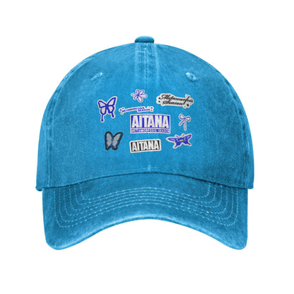 Summer Butterfly Aitana Baseball Cap Sun  Dropshipping Design Washed Hip Hop Hats Men Adult Vintage Kpop Rock Baseball Caps