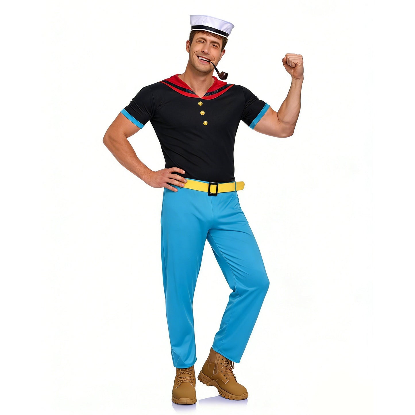 Classic Cartoon Popeye the Sailor Cosplay Costume With Hat Funny RolePlay Outfits For Men WOman Takerlama