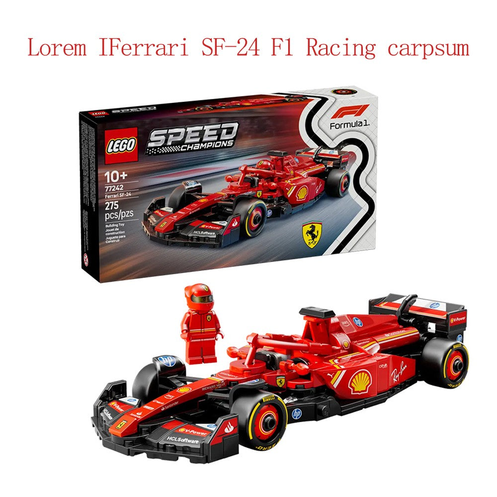 Lego Speed 77242 Ferrari SF24 Red Bull Racing RB20 Mercedes AMGF1 KICK Sauber Racing Blocos de Montar Brinquedos para Meninos e Meninas